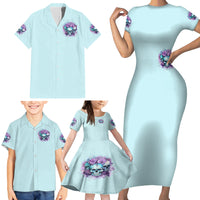 Flower Skull Angel Family Matching Short Sleeve Bodycon Dress and Hawaiian Shirt The Good Girl In Me Got Tired Of The Bullshit - Wonder Print Shop