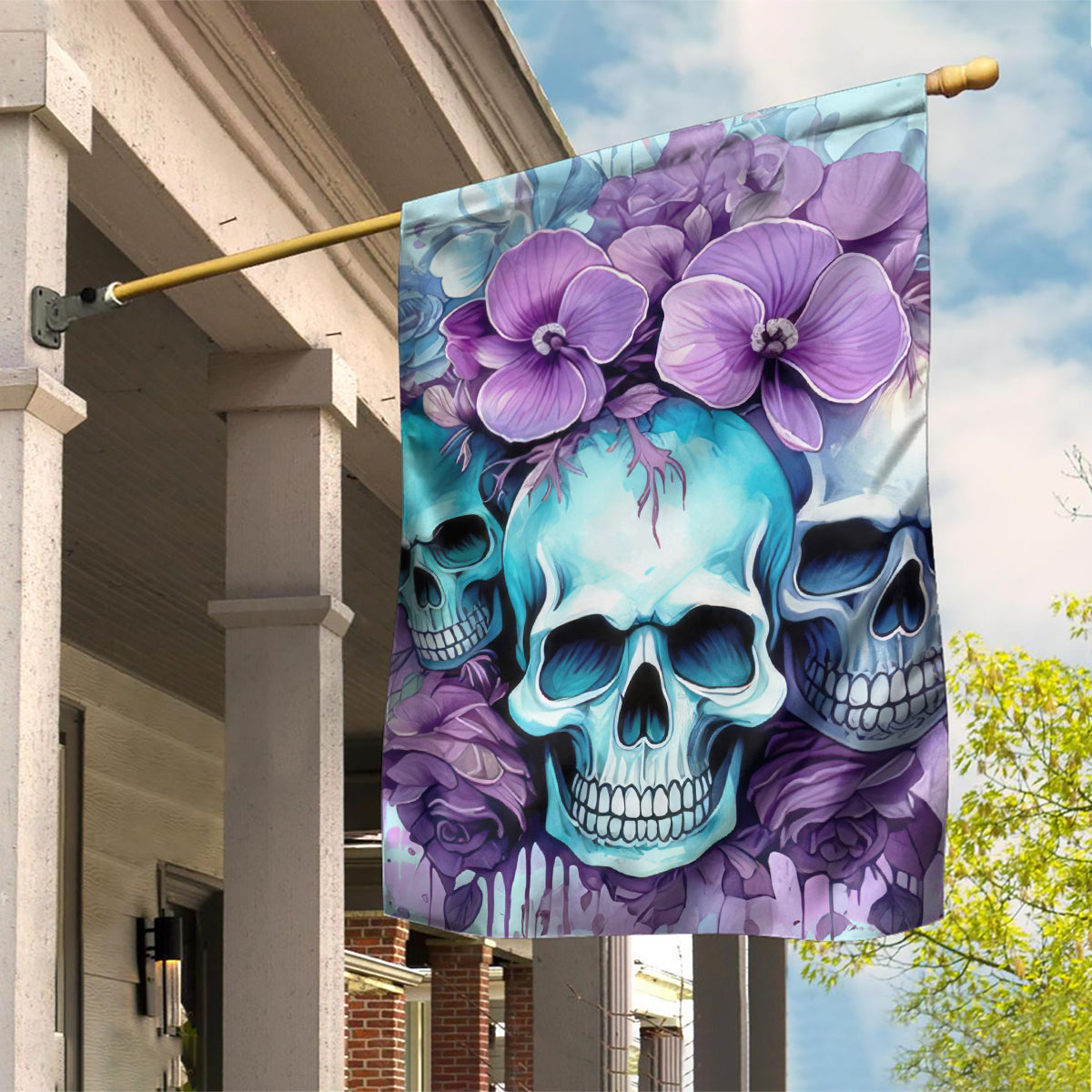 Flower Skull Angel Garden Flag The Good Girl In Me Got Tired Of The Bullshit - Wonder Print Shop
