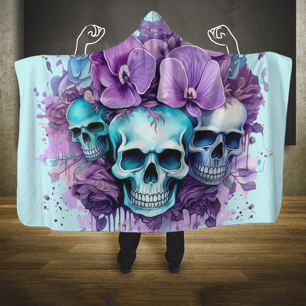 Flower Skull Angel Hooded Blanket The Good Girl In Me Got Tired Of The Bullshit