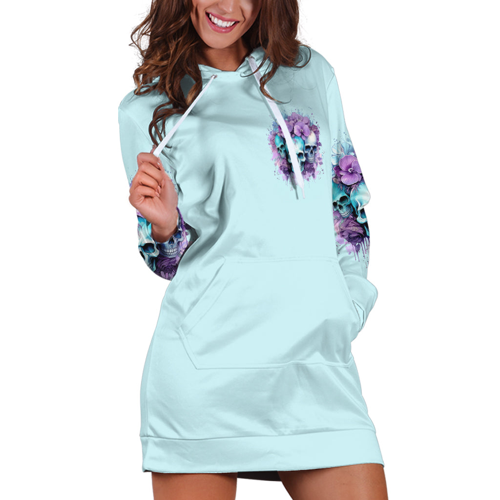 Flower Skull Angel Hoodie Dress The Good Girl In Me Got Tired Of The Bullshit - Wonder Print Shop