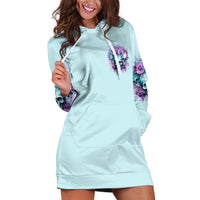 Flower Skull Angel Hoodie Dress The Good Girl In Me Got Tired Of The Bullshit - Wonder Print Shop