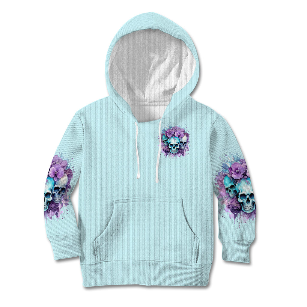 Flower Skull Angel Kid Hoodie The Good Girl In Me Got Tired Of The Bullshit - Wonder Print Shop