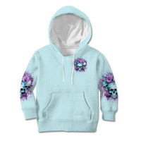 Flower Skull Angel Kid Hoodie The Good Girl In Me Got Tired Of The Bullshit - Wonder Print Shop