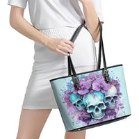 Flower Skull Angel Leather Tote Bag The Good Girl In Me Got Tired Of The Bullshit - Wonder Print Shop