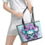 Flower Skull Angel Leather Tote Bag The Good Girl In Me Got Tired Of The Bullshit - Wonder Print Shop