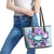 Flower Skull Angel Leather Tote Bag The Good Girl In Me Got Tired Of The Bullshit - Wonder Print Shop