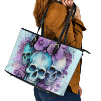 Flower Skull Angel Leather Tote Bag The Good Girl In Me Got Tired Of The Bullshit - Wonder Print Shop