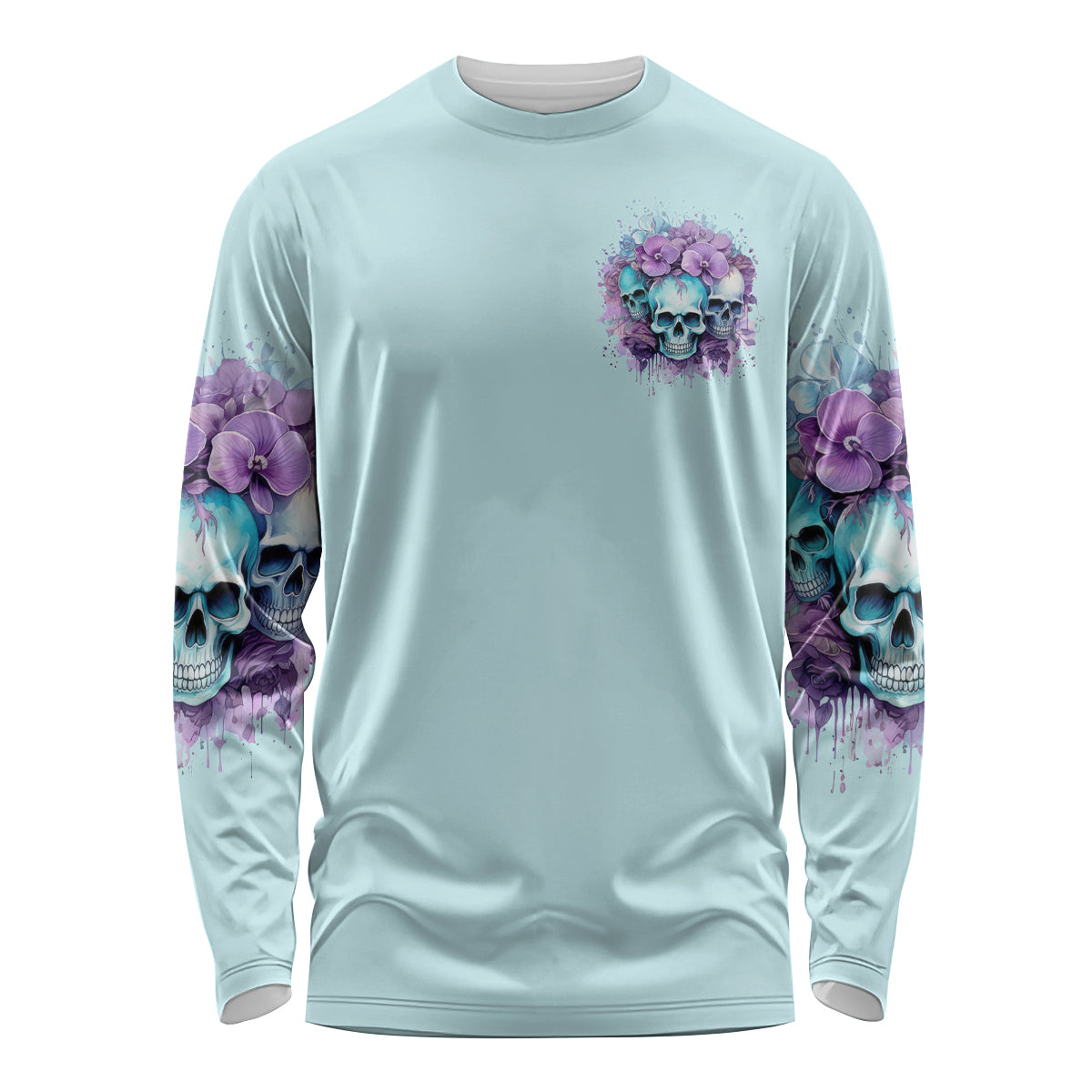 Flower Skull Angel Long Sleeve Shirt The Good Girl In Me Got Tired Of The Bullshit - Wonder Print Shop