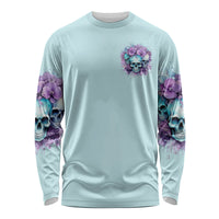 Flower Skull Angel Long Sleeve Shirt The Good Girl In Me Got Tired Of The Bullshit - Wonder Print Shop