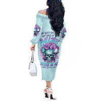 Flower Skull Angel Off The Shoulder Long Sleeve Dress The Good Girl In Me Got Tired Of The Bullshit - Wonder Print Shop
