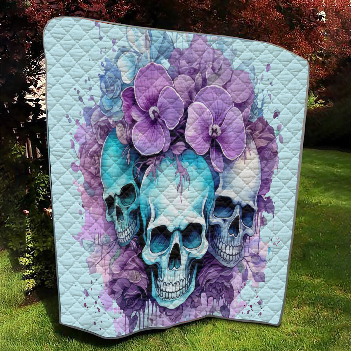 Flower Skull Angel Quilt The Good Girl In Me Got Tired Of The Bullshit - Wonder Print Shop
