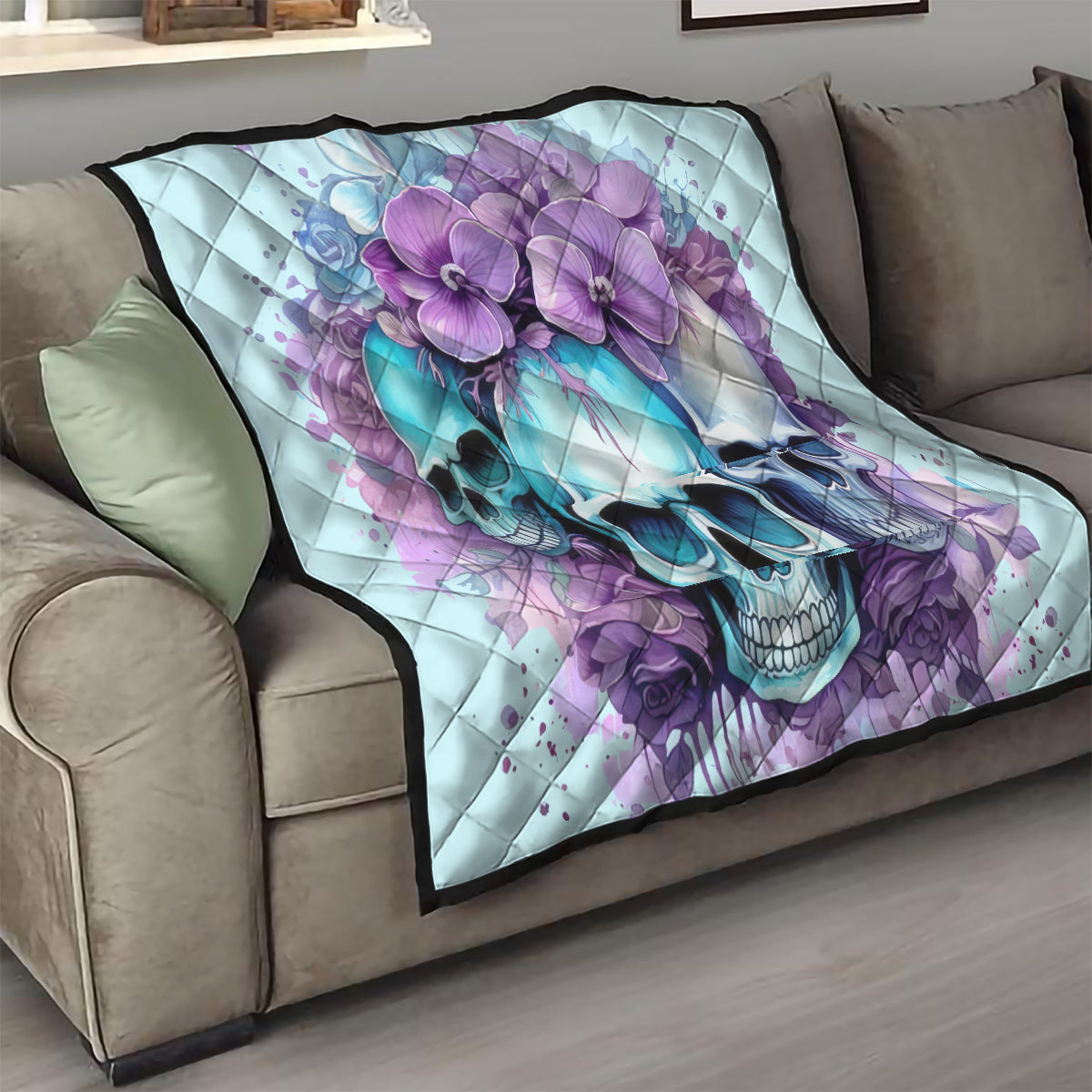 Flower Skull Angel Quilt The Good Girl In Me Got Tired Of The Bullshit - Wonder Print Shop