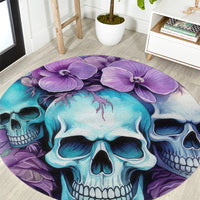 Flower Skull Angel Round Carpet The Good Girl In Me Got Tired Of The Bullshit