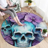 Flower Skull Angel Round Carpet The Good Girl In Me Got Tired Of The Bullshit