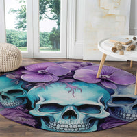 Flower Skull Angel Round Carpet The Good Girl In Me Got Tired Of The Bullshit