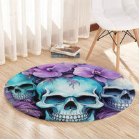 Flower Skull Angel Round Carpet The Good Girl In Me Got Tired Of The Bullshit