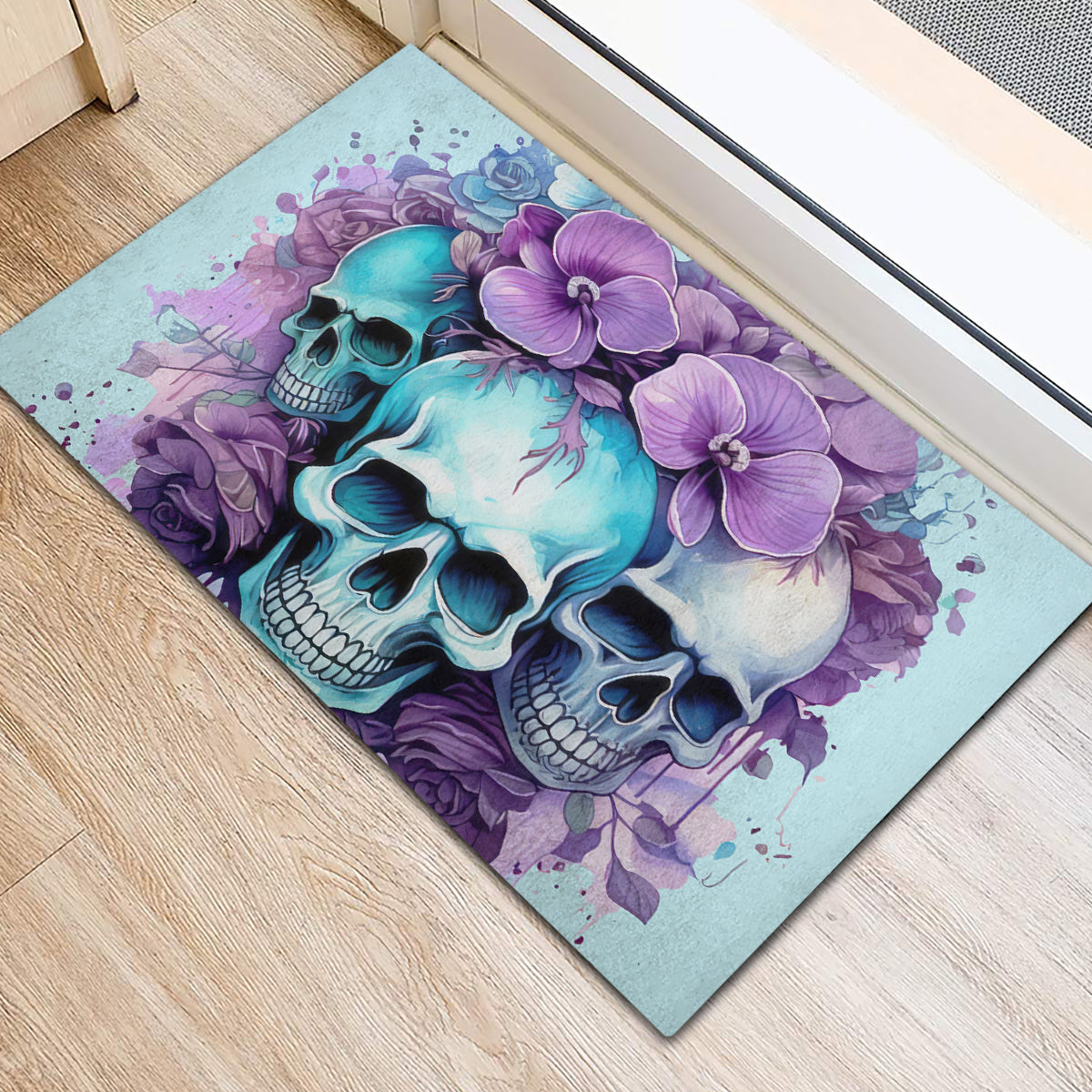 Flower Skull Angel Rubber Doormat The Good Girl In Me Got Tired Of The Bullshit - Wonder Print Shop