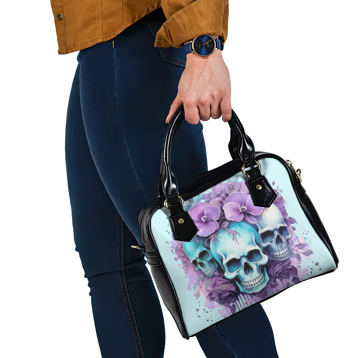 Flower Skull Angel Shoulder Handbag The Good Girl In Me Got Tired Of The Bullshit