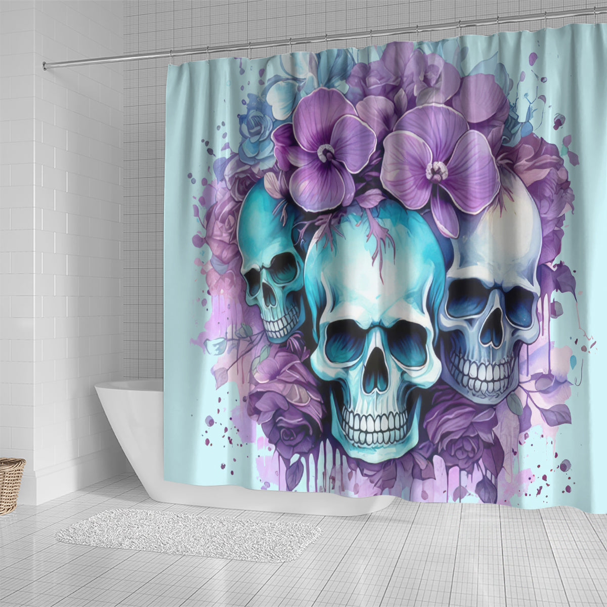 Flower Skull Angel Shower Curtain The Good Girl In Me Got Tired Of The Bullshit