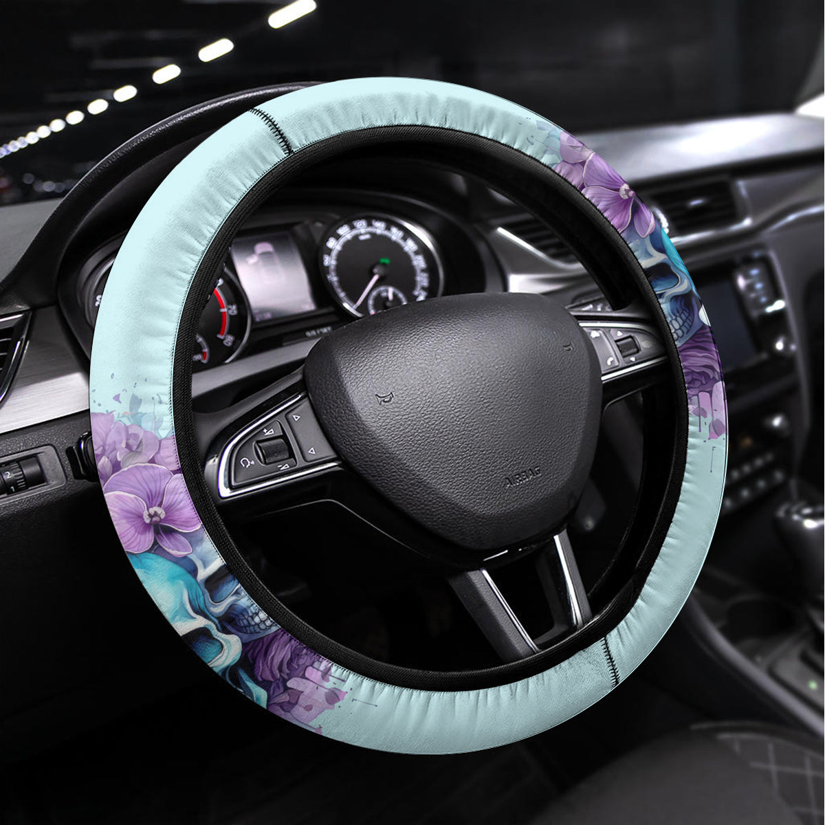 Flower Skull Angel Steering Wheel Cover The Good Girl In Me Got Tired Of The Bullshit - Wonder Print Shop
