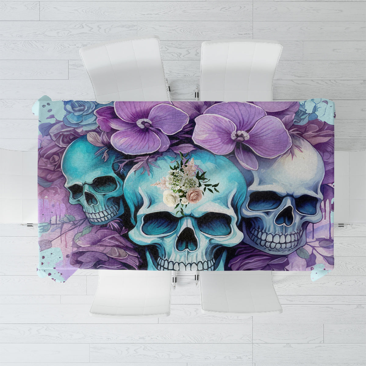 Flower Skull Angel Tablecloth The Good Girl In Me Got Tired Of The Bullshit - Wonder Print Shop