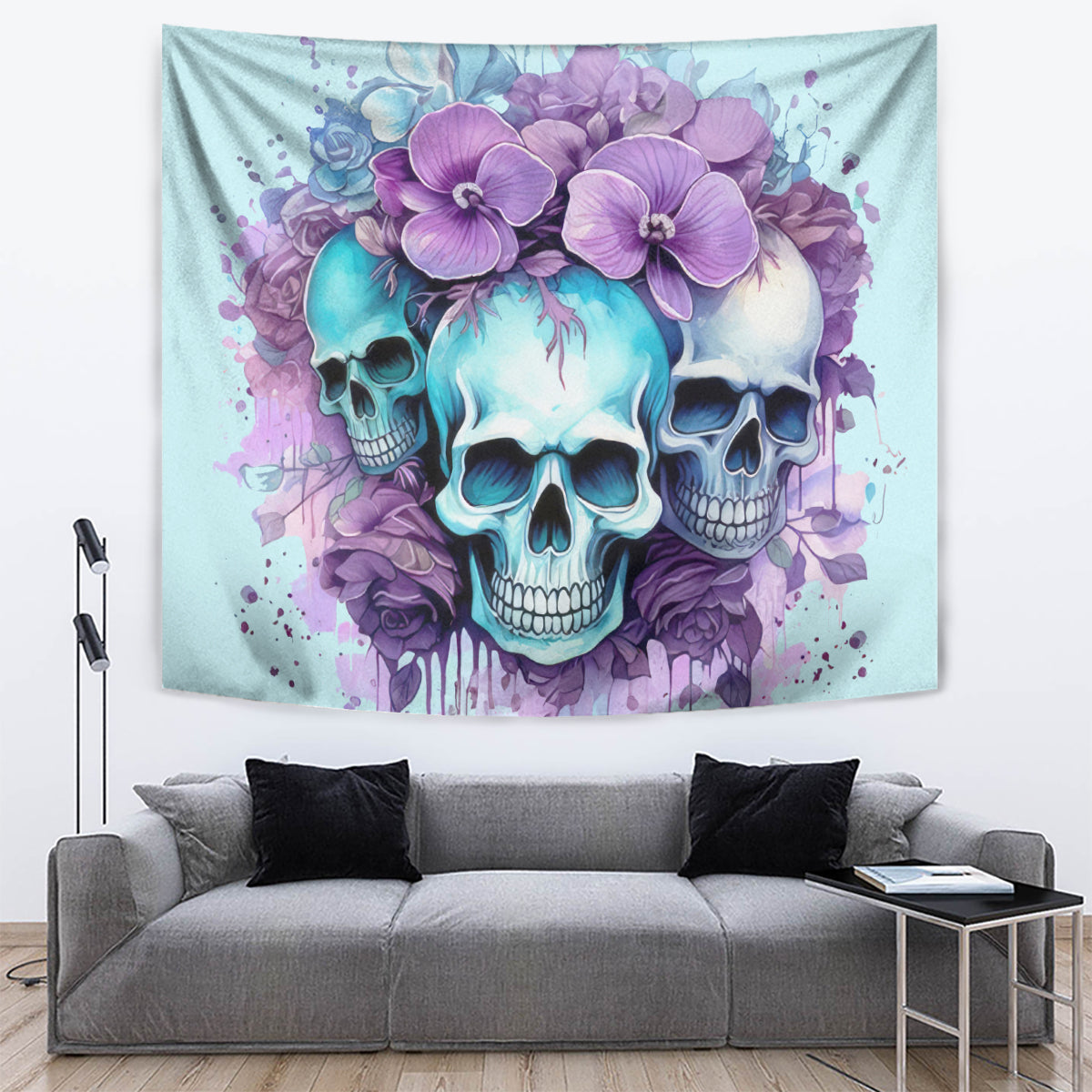 Flower Skull Angel Tapestry The Good Girl In Me Got Tired Of The Bullshit - Wonder Print Shop