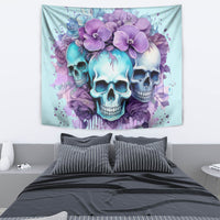 Flower Skull Angel Tapestry The Good Girl In Me Got Tired Of The Bullshit - Wonder Print Shop