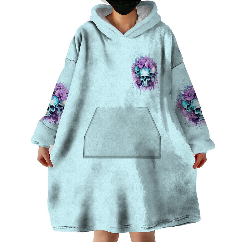 Flower Skull Angel Wearable Blanket Hoodie The Good Girl In Me Got Tired Of The Bullshit - Wonder Print Shop