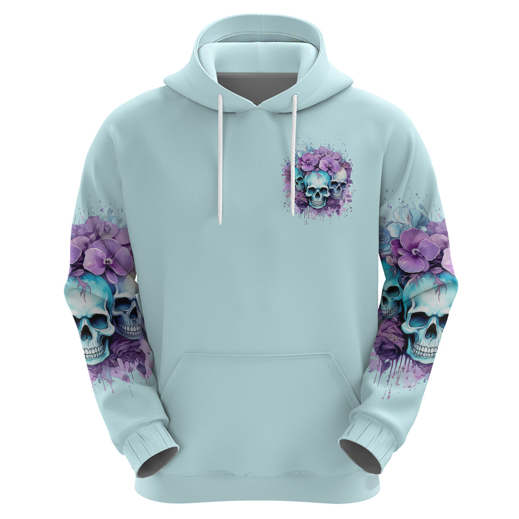 Flower Skull Angel Zip Hoodie The Good Girl In Me Got Tired Of The Bullshit - Wonder Print Shop