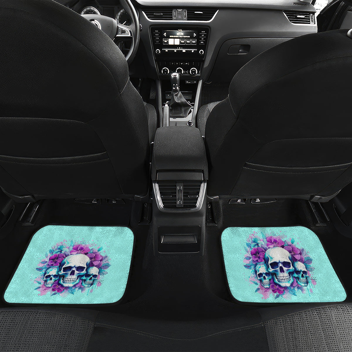 Flower Skull Angel Car Mats Stuck Between IDK IDC and IDGAF - Wonder Print Shop