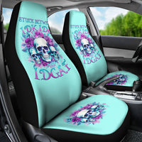 Flower Skull Angel Car Seat Cover Stuck Between IDK IDC and IDGAF - Wonder Print Shop