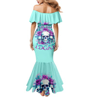 Flower Skull Angel Family Matching Mermaid Dress and Hawaiian Shirt Stuck Between IDK IDC and IDGAF - Wonder Print Shop