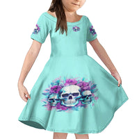 Flower Skull Angel Family Matching Puletasi and Hawaiian Shirt Stuck Between IDK IDC and IDGAF - Wonder Print Shop