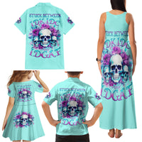 Flower Skull Angel Family Matching Tank Maxi Dress and Hawaiian Shirt Stuck Between IDK IDC and IDGAF - Wonder Print Shop