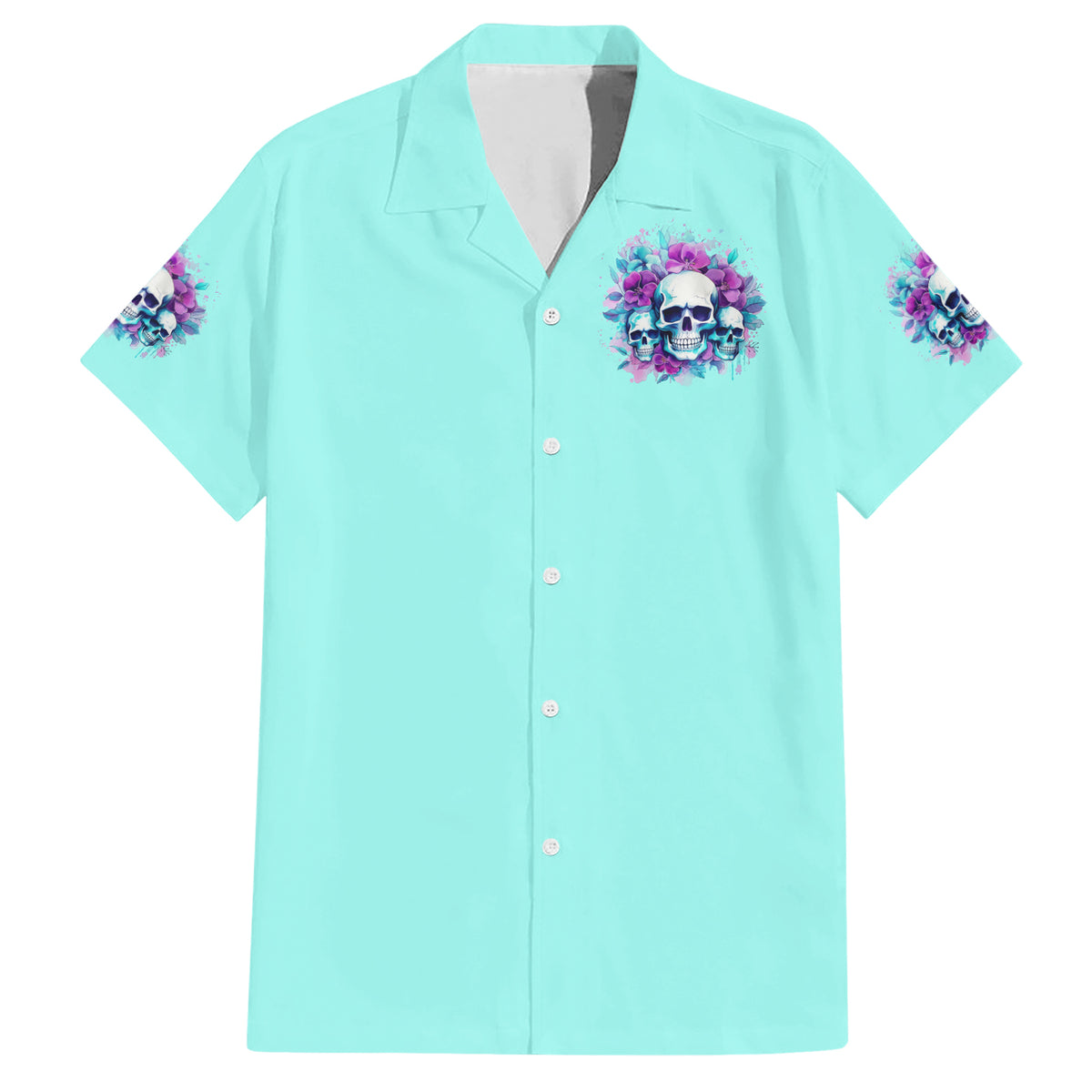 Flower Skull Angel Hawaiian Shirt Stuck Between IDK IDC and IDGAF - Wonder Print Shop