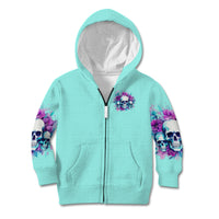 Flower Skull Angel Kid Hoodie Stuck Between IDK IDC and IDGAF - Wonder Print Shop