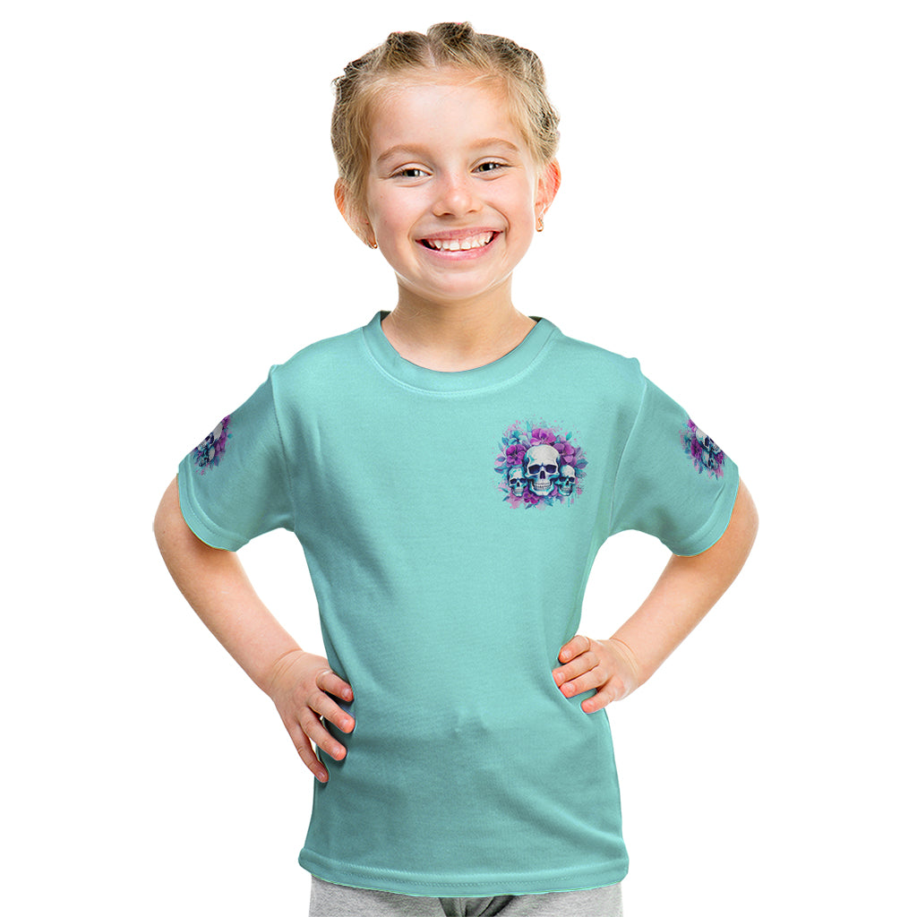 Flower Skull Angel Kid T Shirt Stuck Between IDK IDC and IDGAF - Wonder Print Shop