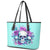 Flower Skull Angel Leather Tote Bag Stuck Between IDK IDC and IDGAF - Wonder Print Shop