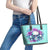 Flower Skull Angel Leather Tote Bag Stuck Between IDK IDC and IDGAF - Wonder Print Shop