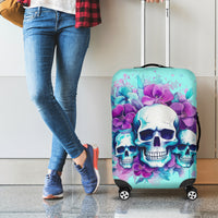 Flower Skull Angel Luggage Cover Stuck Between IDK IDC and IDGAF - Wonder Print Shop