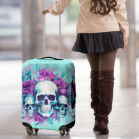Flower Skull Angel Luggage Cover Stuck Between IDK IDC and IDGAF - Wonder Print Shop