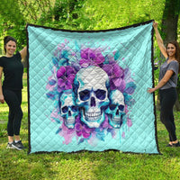 Flower Skull Angel Quilt Stuck Between IDK IDC and IDGAF - Wonder Print Shop