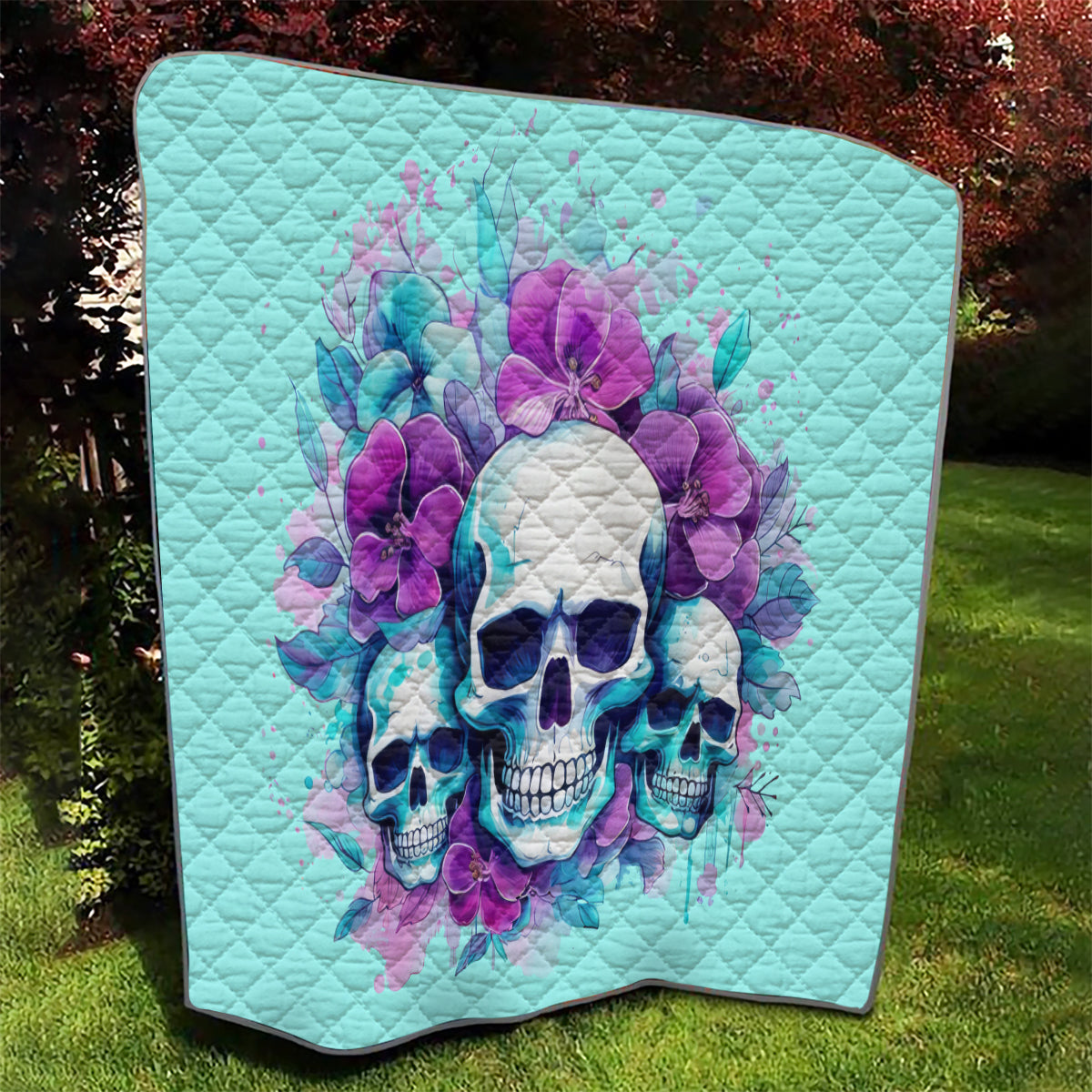 Flower Skull Angel Quilt Stuck Between IDK IDC and IDGAF - Wonder Print Shop