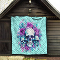 Flower Skull Angel Quilt Stuck Between IDK IDC and IDGAF - Wonder Print Shop