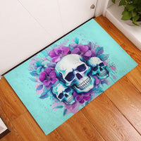 Flower Skull Angel Rubber Doormat Stuck Between IDK IDC and IDGAF - Wonder Print Shop