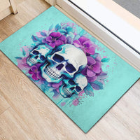 Flower Skull Angel Rubber Doormat Stuck Between IDK IDC and IDGAF - Wonder Print Shop