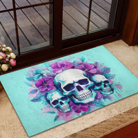 Flower Skull Angel Rubber Doormat Stuck Between IDK IDC and IDGAF - Wonder Print Shop