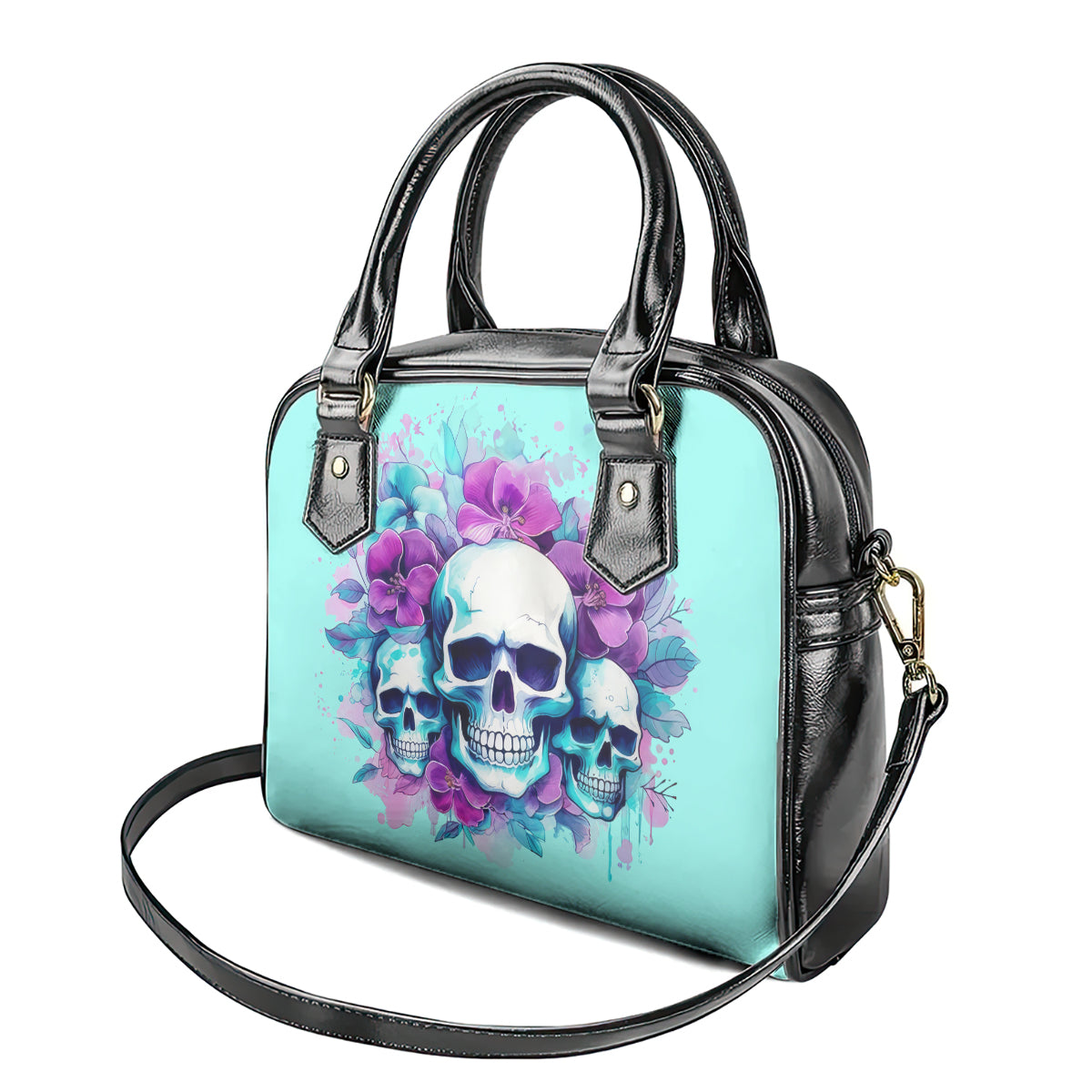 Flower Skull Angel Shoulder Handbag Stuck Between IDK IDC and IDGAF