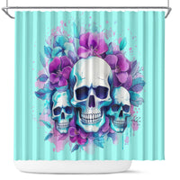 Flower Skull Angel Shower Curtain Stuck Between IDK IDC and IDGAF