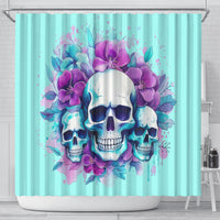 Flower Skull Angel Shower Curtain Stuck Between IDK IDC and IDGAF